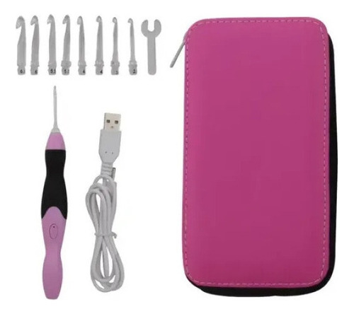 Ganchos De Ganchillo Con Luz Led 9 En 1 Usb Recargable Diy
