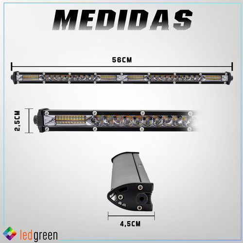Barra Auxiliar Slim Dual Color S204 Reboque Guincho Suv