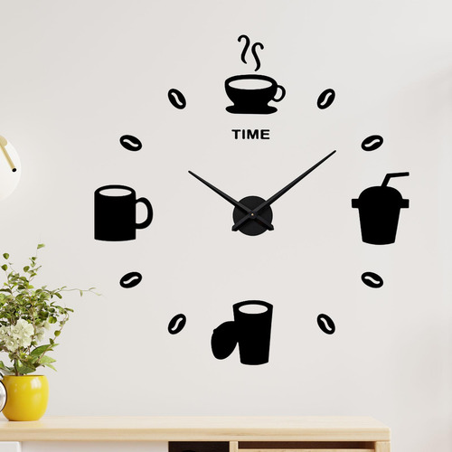 Pegatinas De Reloj De Pared Diy Modernas Con Pilas Sin Negro