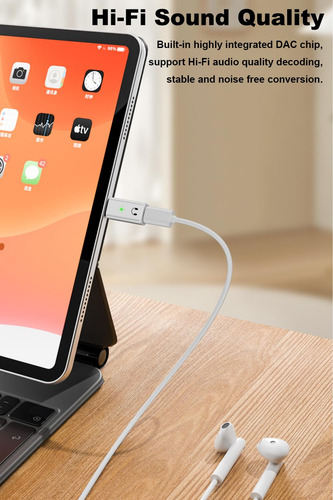 Adaptador De Fone De Ouvido Usb C Para Lightning Areme Para