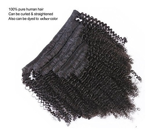 Afro Kinky Clip Rizado En Humanos Remy Extensiones De Pelo
