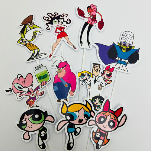 Cake Topper Chicas Super Poderosas +10 Mini Toppers Cupcake Rosa Chicas Super Poderosas Chicas Superpoderosas