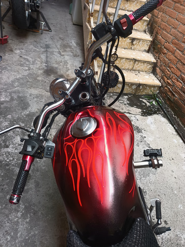 Honda Cargo 125cc 2007 Modificada Color Negro Con Flamas Roj