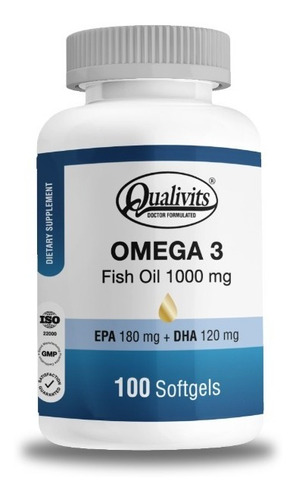 Qualivits® Omega 3 Fish Oil 1000mg X 100 Cápsulas Blandas