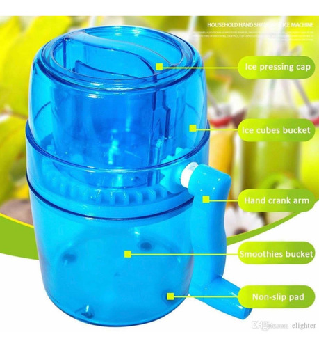 Imagen 8 de 9 de Maquina Trituradora Hielo Manual Raspados Bebidas Portatil