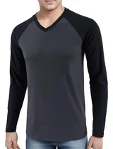 Comprar Buzo Camisetas Casuales De Manga Bicolor Cuello En V