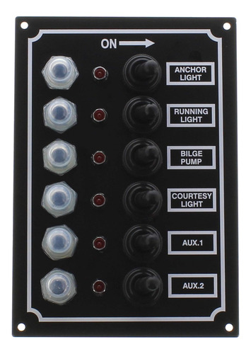 Led Switch Panel 6 Gang With Breaker And Rubber Boots