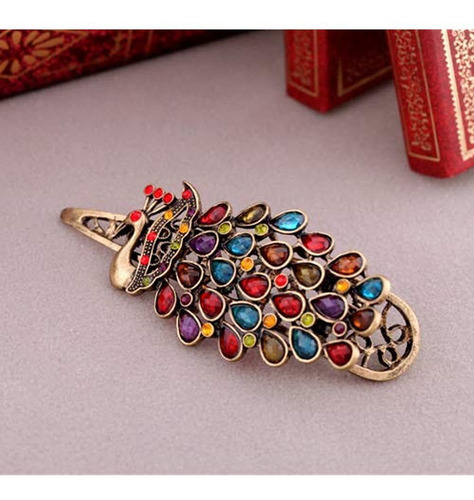 Shungfun Mujeres Vintage Metal Pavo Real Patron Pinzas Para