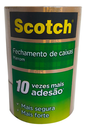 4 Fita Adesiva Forte Scotch 45mm X 45m Cor Marrom