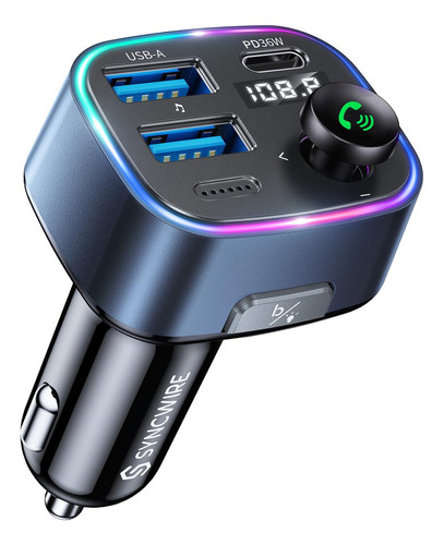 Syncwire Bluetooth 5.3 Transmisor Fm Adaptador De Coche 48w