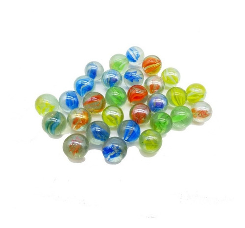 10 X Bolones 25mm De Vidrio Tornasol Polkas Tiritos Bolitas