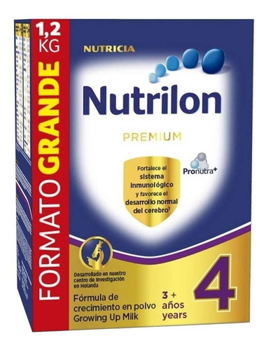 Leche de fórmula en polvo Nutricia Nutrilon Premium 4 en caja de 1 de 1.2kg a partir de los 3 años