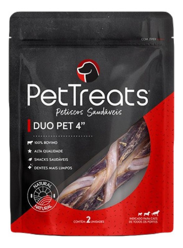 Petisco Natural P/ Cachorro - Pettreats- Duo Pet 4 C/ 2un