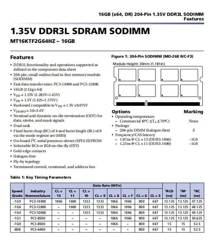 Emmcram Pc3l-12800s Ddr3 Ddr3 Ddr3 Ram 1600mhz Sodimm Pc3l-1