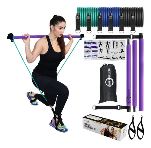 Kit De Barra De Pilates Porttil Mejorado: Barra De Pilates A