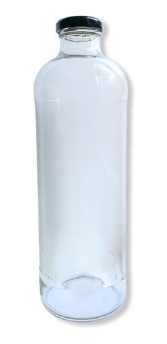Imagen 1 de 2 de Botella Vidrio 1 Litro Pack De 10 Unidades C/ Tapa