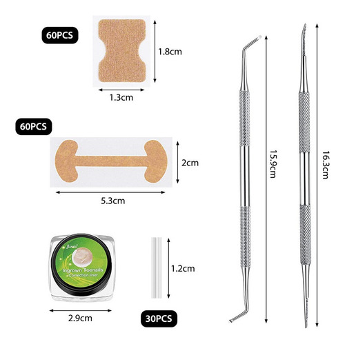 Para 152pcs Ingrown Toenail Tool Set Corrective Stickers/
