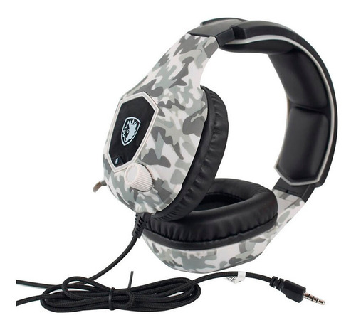 Imagen 7 de 10 de Auriculares Gamer Sades Sa818 White Camouflage Con Microfono