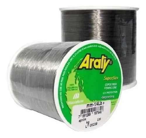 Linha Pesca Araty Superflex 100 Gramas Mono Verde Azul Color Cor Fume Prata