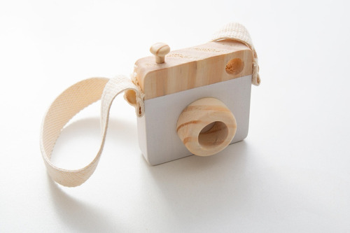 Mini Câmera Polaroid De Madeira Props B&g