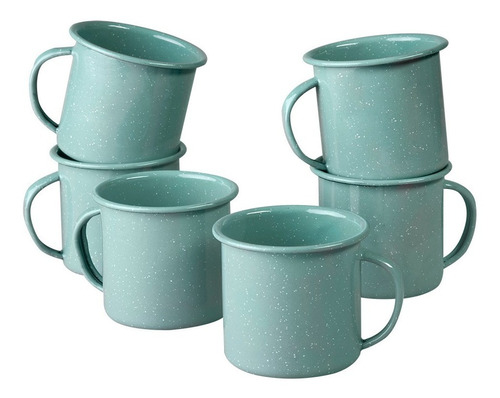 Juego De Taza Café De Peltre, 6 Piezas Menta