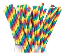 Comprar Pajitas De Papel A Rayas Biodegradables, Pajitas De Papel Pa