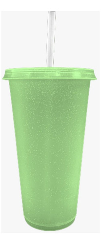10 Vasos Reusables Con Tapa Y Popote 24oz De Colores Color Naranja