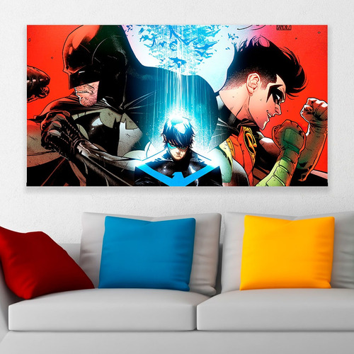 Cuadro Decorativo Batman Robin Nightwing Dc Art 80x50cm