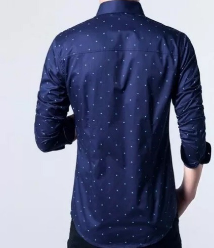 Camisa Social Masculina Bolinhas Azul Escuro Bolinha | Parcelamento sem  juros