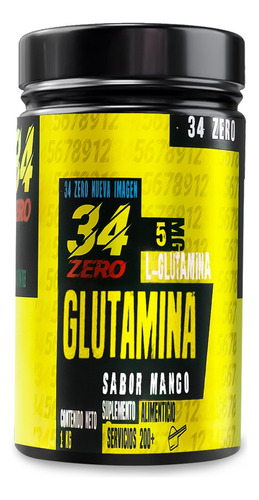 34 Zero Glutamina 1kg Varios Sabores Mango