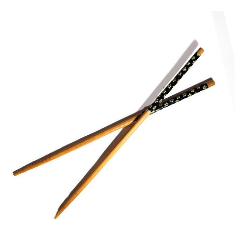 Kit Com 5 Pares De Hashi De Bambu Decorado P/ Sushi Sashimi