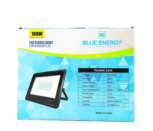 Reflector Led 100w 85/265v Blue Energy  