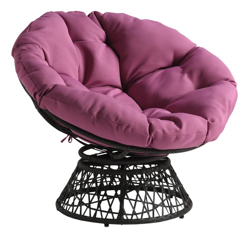 Osp Home Furnishings  Silla Papasan De Mimbre Con Giro D.