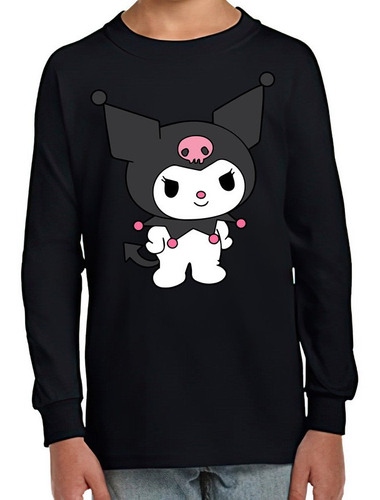 Polera Manga Larga Estampada 100%algodón Unisex Kuromi 88