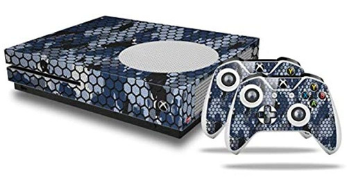 Hex Mesh Camo 01 Blue Decal Style Skin Set Se Adapta A Xbox