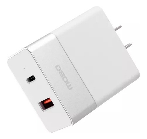 Cargador De Pared Ultra 2 Puertos Usb-a, Tipo C  3a/36w Color Blanco