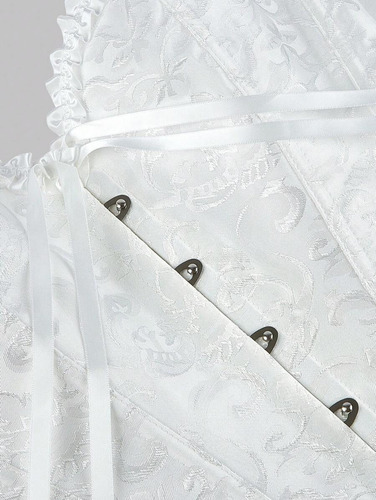 Corset Overbust Brocato Importado Corset Lovers Blanco Xxs