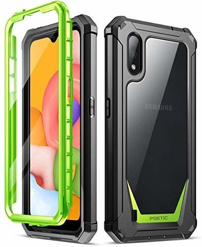 Funda Poetic Para Samsung Galaxy A01 Verde/transparente