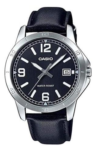 Casio Mtp-v004l-1b Reloj De Pulsera Con Correa De Cuero Negr