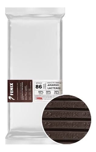 Chocolate Cobertura Fénix Semiamargo 86 1 Kg - Ciudad Cotill