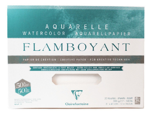 Papel Aquarela Flamboyant 300g/m² 31x41cm Clairefontaine