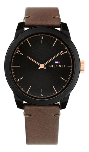 Reloj Tommy Hilfiger 1710544 Denim Hombre Cuero Negro Marron