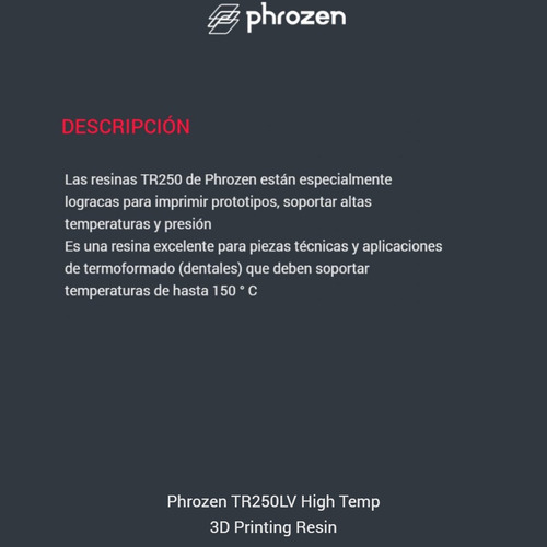 3 Resinas 3d Tr250 Phrozen Odonto Joyeria Protot Alta Temp