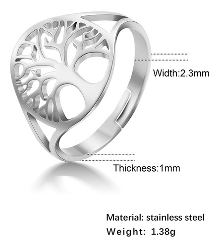 Anillo Árbol De La Vida Acero Inoxidable Maya Eagle Suerte
