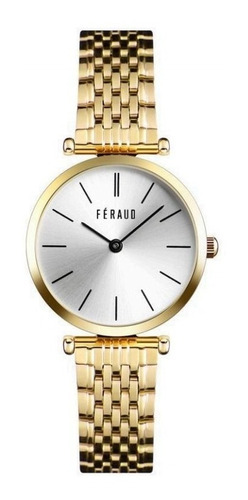 Reloj Feraud Mujer Clásico Acero Dorado Moda F5535gd Meraki