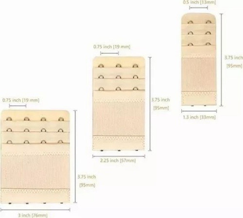 Extensiones Bra Brasier Mujer Extensores 3 Ganchos 12pcs