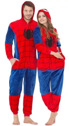 Pijama Mameluco Spiderman Tipo Kigurumi Unisex Adulto –