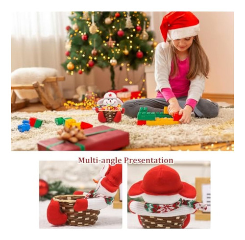 Nuevo 3 Pcs Cesta Caramelos De Navidad Decoración Festiva