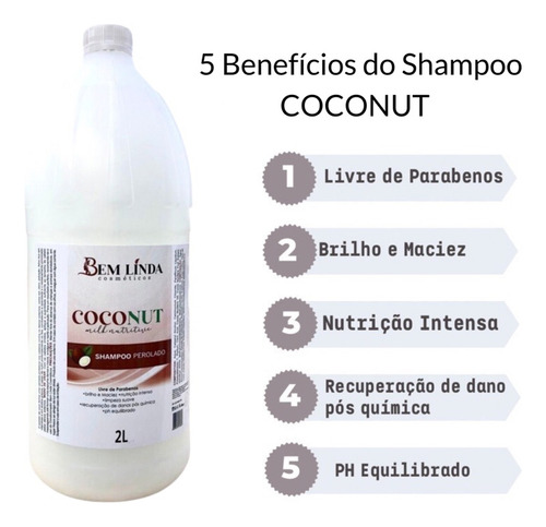 Shampoo Coconut 2 Litros Sem Sal