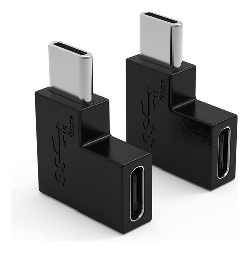 Paquete De 2 Adaptadores Usb C De Ángulo Recto Compatible Co